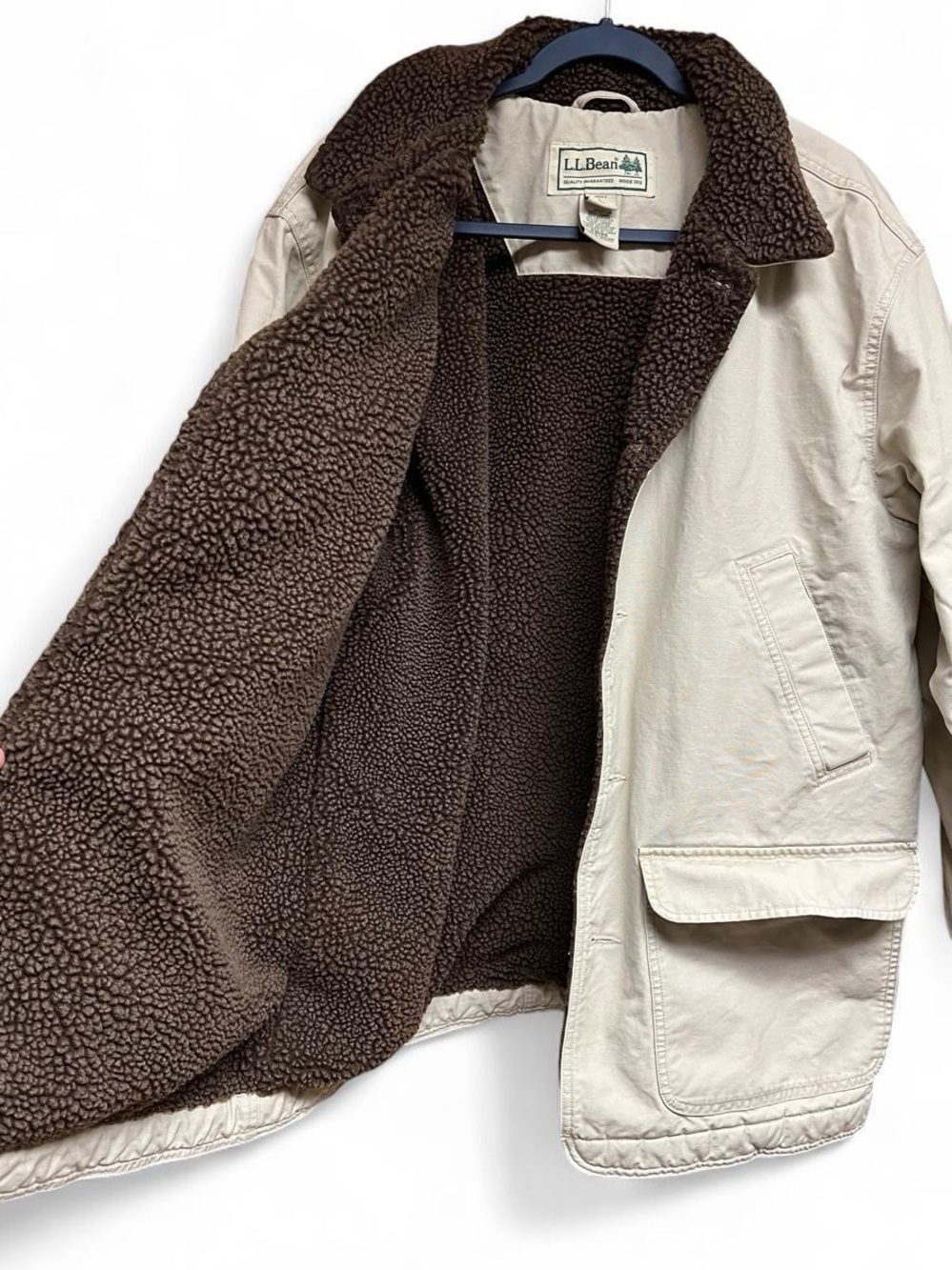 L.L. Bean Sherpa Lined Barn Chore Coat Men’s Size Large - Picture 3 of 10